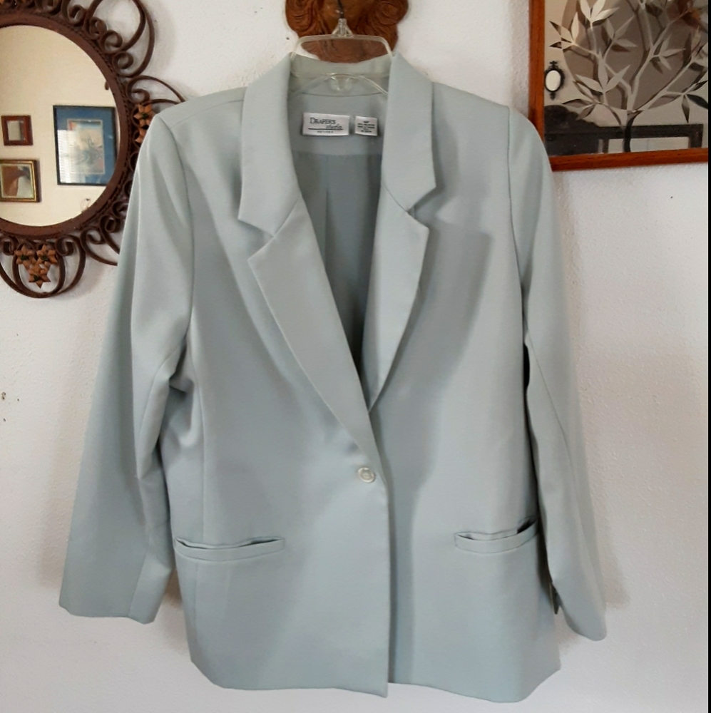 DRAPER'S STUDIO PETITES GREEN JACKET, 14P